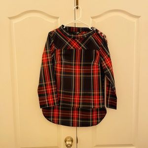 J. Crew Tartan Top (Size 2)